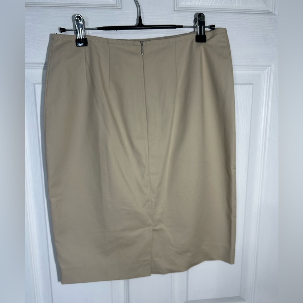 Lafayette 148 Cotton Tan Pencil Skirt Size 2 Petite Chic Classic Professional - Picture 3 of 14